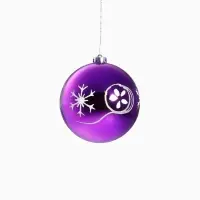 Ёлочные игрушки &laquo;Барбара&raquo;, шары новогодние, d=14 см, набор 5 шт., серебристо-фиолетовый