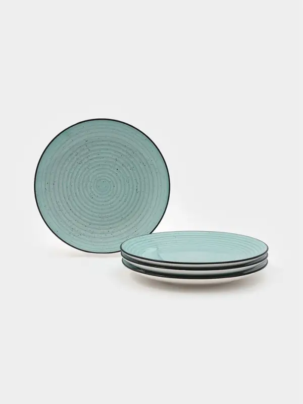 Набор тарелок 4 шт Доляна "Nature"  27 см  голубой в крапинку