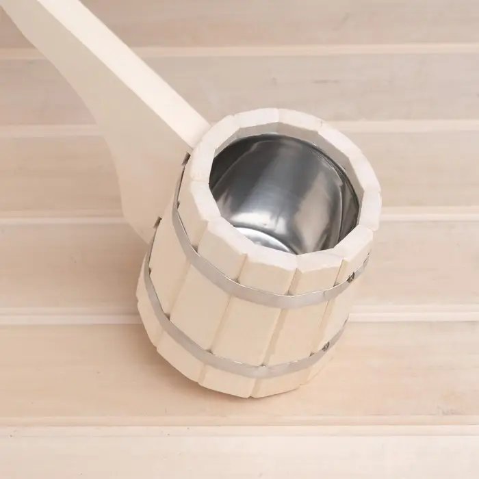 Ковш - черпак для бани и сауны &laquo;Емеля&raquo;, 500 мл, липа, нержавеющая вставка, 42 см, &laquo;Добропаровъ&raquo;