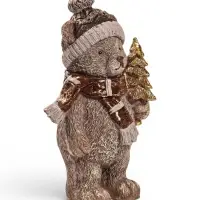 Фигурка &laquo;Серый мишка в шапке&raquo;, 7,5&times;6&times;13.5 см, полистоун