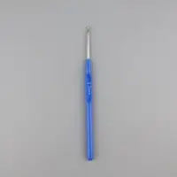 Крючок для вязания, с пластиковой ручкой, d=2.5 мм, 13.5 см, синий