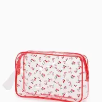 Косметичка ПВХ Вишня 23*6*15, отд на молнии,  прозрачный