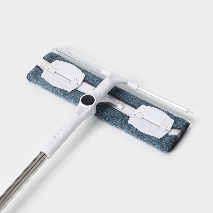 Окномойка бабочка Raccoon, стальная телескопическая ручка, микрофибра, поворот на 180°, 40×10×118(150) см