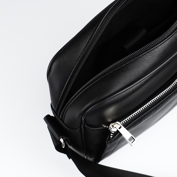 Сумка мужская через плечо TEXTURA, искусственная кожа, цвет чёрный Сумка мужская через плечо TEXTURA, искусственная кожа, цвет чёрный