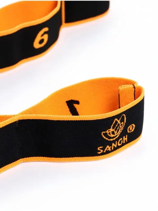 Эспандер-лента Sangh, эластичная, с захватами, 90&times;4 см, оранжевый