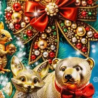 Подарочная коробка новогодняя "МалаХит" 25 х 5 х 15 см