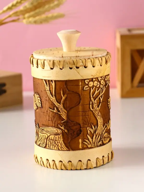 Туес шитый Туес шитый "Осень" , D9 смхH(с хватком)14см, береста