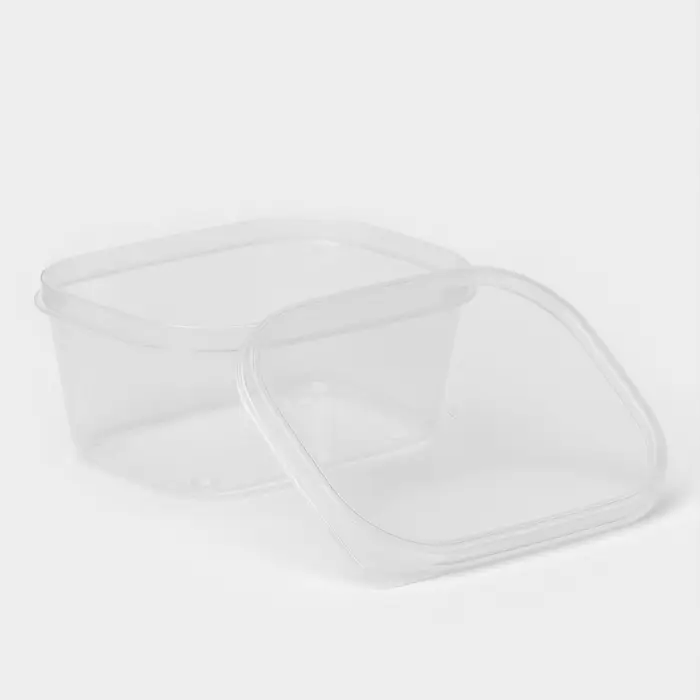 Контейнер пищевой Доляна, 500 мл, 13×10×5,5 см, прямоугольный, прозрачный Контейнер пищевой Доляна, 500 мл, 13×10×5,5 см, прямоугольный, прозрачный
