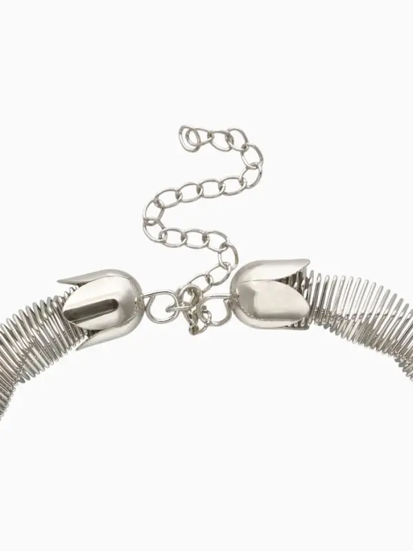 Чокер «Обруч» кручённый, цвет серебро