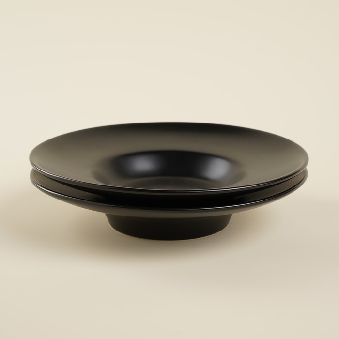Набор тарелок для пасты SL Home «Дарк», 160 мл, d=21 см, цвет чёрный Набор тарелок для пасты SL Home «Дарк», 160 мл, d=21 см, цвет чёрный