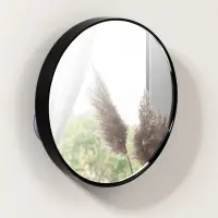 Зеркало макияжное, увеличение &times;15, на присосках, d=9 см, чёрное