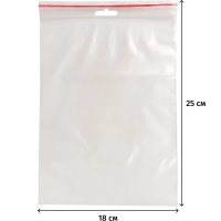 Пакет с замком (Zip Lock) с европодвесом 18 х 25 см, 60 мкм, 100 шт/уп