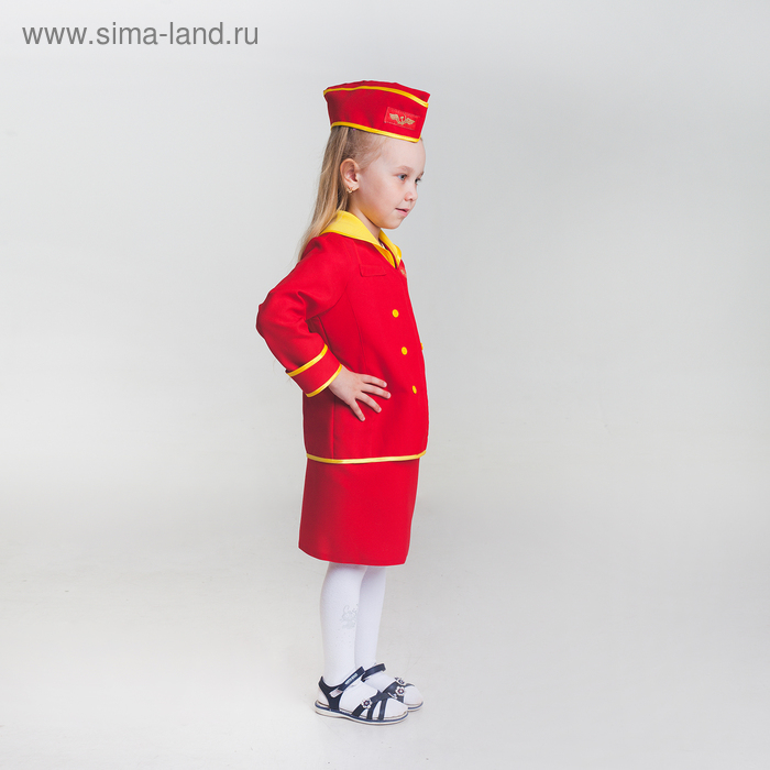 Детский карнавальный костюм  Детский карнавальный костюм "Стюардесса", юбка, пилотка, пиджак, 4-6 лет, рост 110-122 см