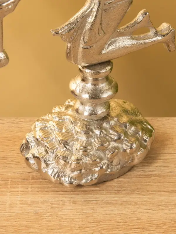 Подсвченик "Ангел мира с факелом" алюминий 35 см