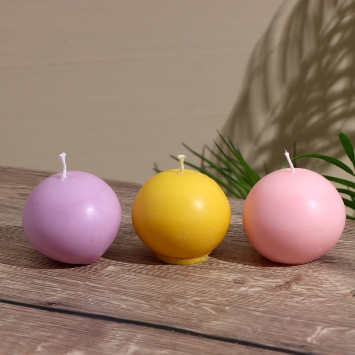 Свеча  Свеча "Шар" 5х5х7,5 см, соевый воск, микс