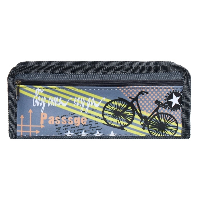 Пенал школьный на молнии Calligrata Пенал школьный на молнии Calligrata "Спорт", 2 отделения, серый