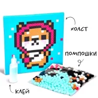 Картина помпошками на холсте &laquo;Корги&raquo;, набор для творчества, своими руками, 3+