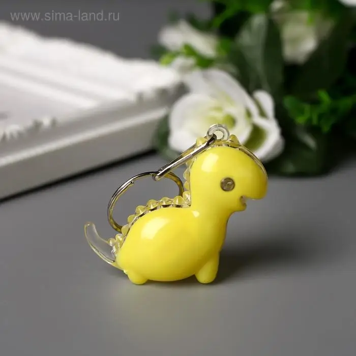 Фонарик брелок для ключей на кольце «Динозаврик-малыш», мигает 3.5×2×3.5 см, МИКС Фонарик брелок для ключей на кольце «Динозаврик-малыш», мигает 3.5×2×3.5 см, МИКС