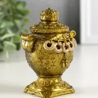 Фигурка гипс &laquo;Самовар&raquo;, 10&times;7 см, под золото