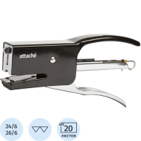 Степлер -плаер Attache(№24/6) до 20 листов,энергосберегающий,металл,черн