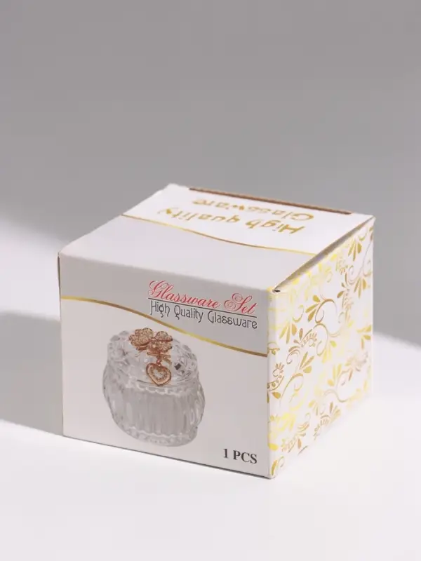 Шкатулка стеклянная, &laquo;Золотой лебедь&raquo;, 7.5&times;7.5&times;9.2 см