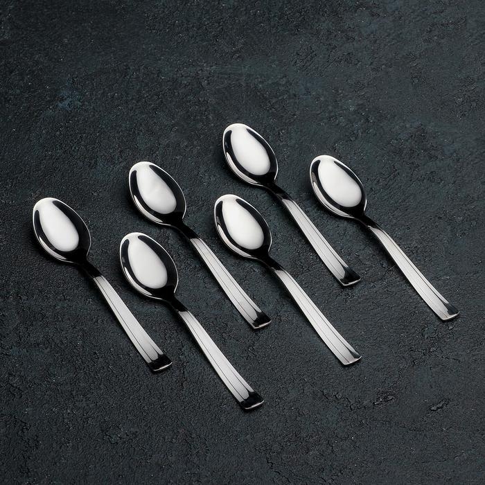 Ложка кофейная &laquo;Торжество&raquo;, толщина 2 мм, цвет серебряный