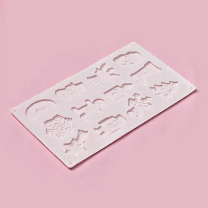 Форма для кондитерских украшений Доляна &laquo;Новый год&raquo;, 29.3&times;17.3 см, 12 ячеек, силикон, белая