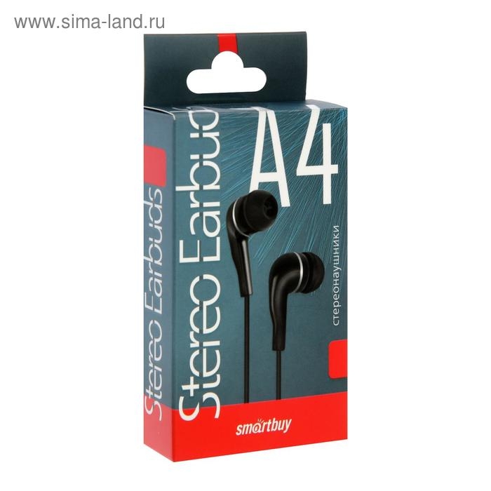 Наушники SmartBuy A4 SBE-011K, вакуумные, 95 дБ, 16 Ом, 3.5 мм, 1 м, черные Наушники SmartBuy A4 SBE-011K, вакуумные, 95 дБ, 16 Ом, 3.5 мм, 1 м, черные