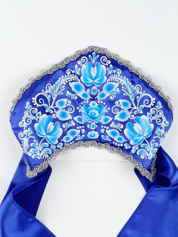 Карнавальный кокошник  Карнавальный кокошник "Зимняя красавица", цвет синий, р-р 54-58