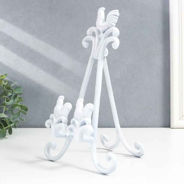 Сувенир чугун подставка  Сувенир чугун подставка "Петух и курочка" белый 28х6х16 см