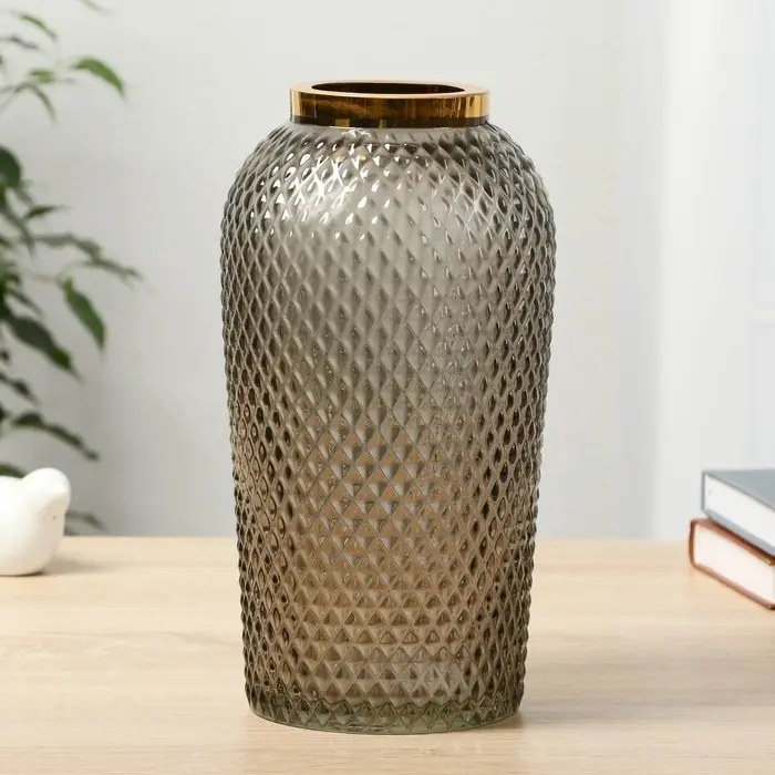 Ваза для цветов &laquo;Киркинес&raquo;, 2.5 л, d=8.5 см, 26&times;13 см, стекло, дымчатый