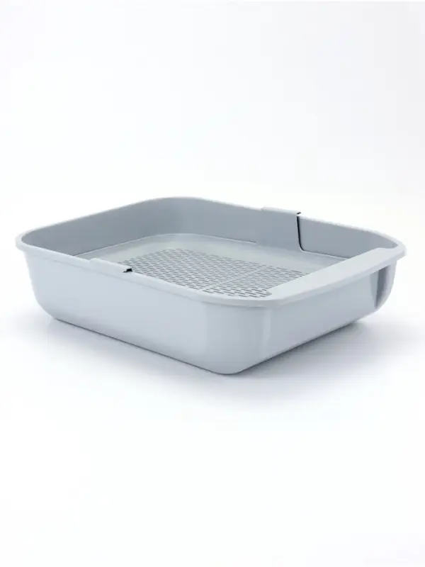 Туалет для кошек &laquo;Марсель&raquo;, 50&times;34.5&times;12 с, глубокий, с сеткой, полипропилен, светло-серый