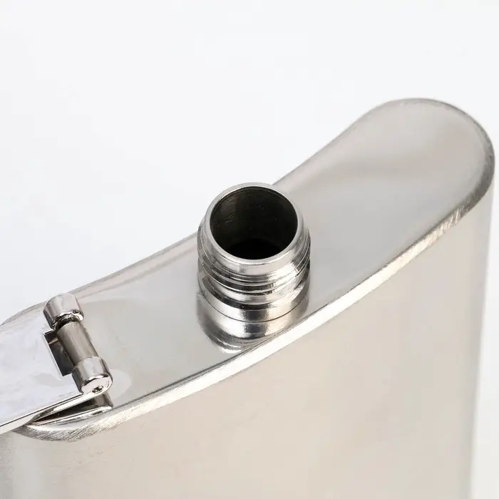 Фляжка Мастер К, 90 мл, подарочная, армейская, 3 oz, нержавеющая сталь, серебристая