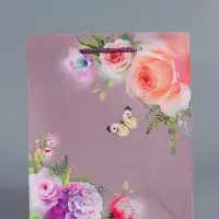 Пакет подарочный ламинированный, "Танец бабочки" 18 х 22,3 х 10 см