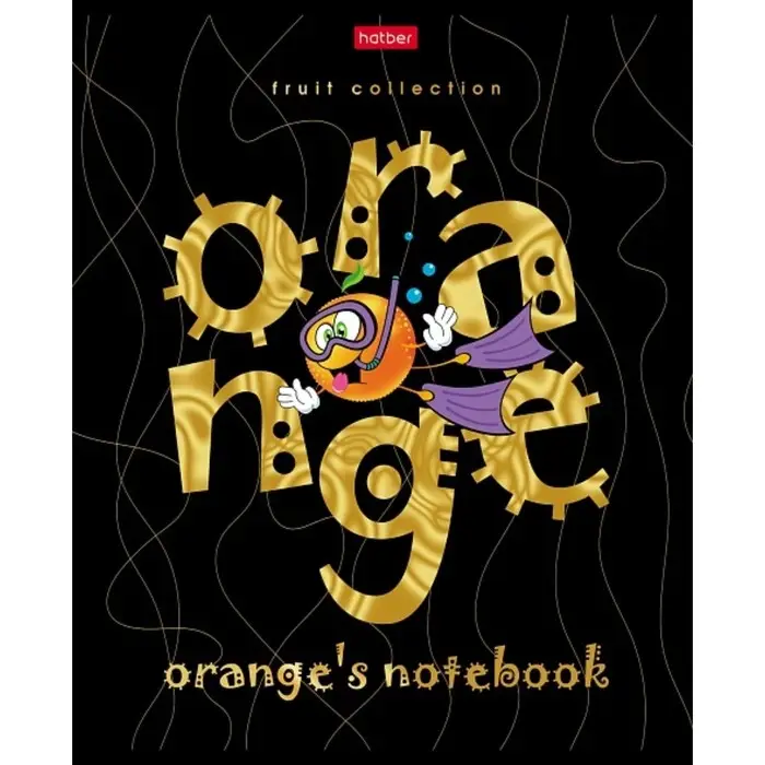 Тетрадь 48 листов клетка "Золотой апельсинчик", обложка мелованный картон, матовый лак, 3D фольга, 3D лак, блок 65 г/м2, 5В МИКС