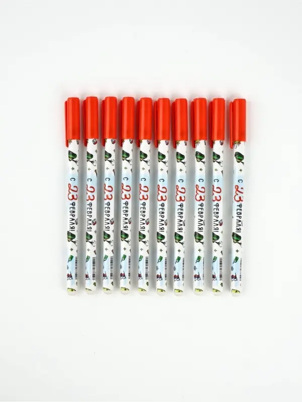 Ручка пластик пиши-стирай с колпачком Ручка пластик пиши-стирай с колпачком "С 23 февраля!", синяя паста, гелевая 0,5 мм