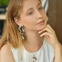Гарнитур 2 предмета: кулон, серьги &laquo;Капли&raquo; таяние, цвет серебро