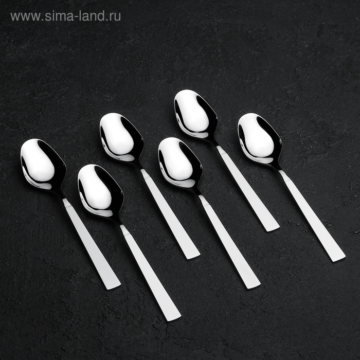 Ложка чайная &laquo;Астра&raquo;, длина 13,8 см, толщина 2,5 мм, цвет серебряный