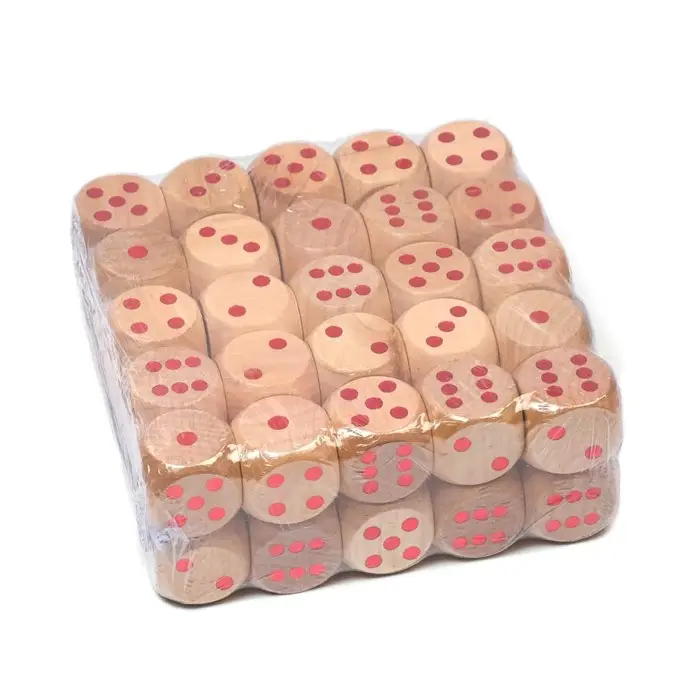 Кости игральные кубики, 3&times;3 см, фасовка 50 шт., деревянные