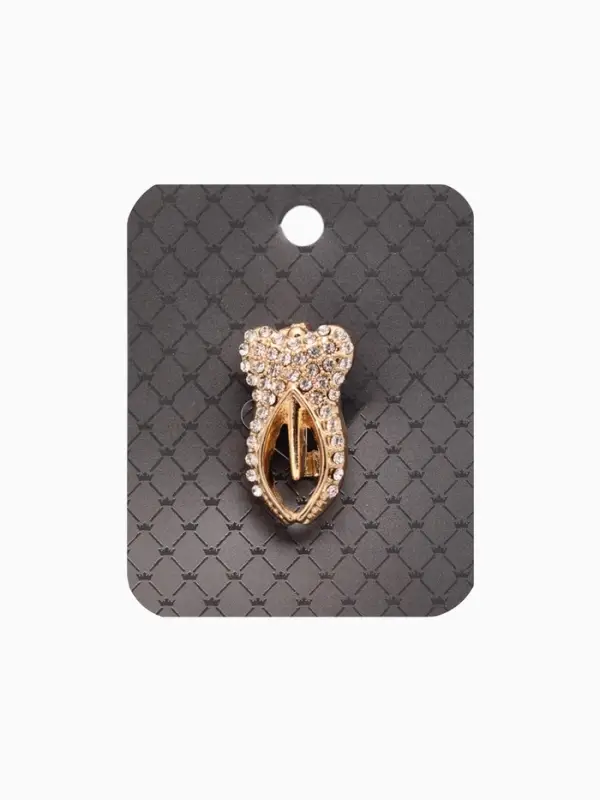 Брошь &laquo;Зуб&raquo;, белая в золоте