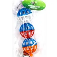 Игрушка для птиц "Дискотека" с 3 шариками, 20 х 4 см, микс цветов
