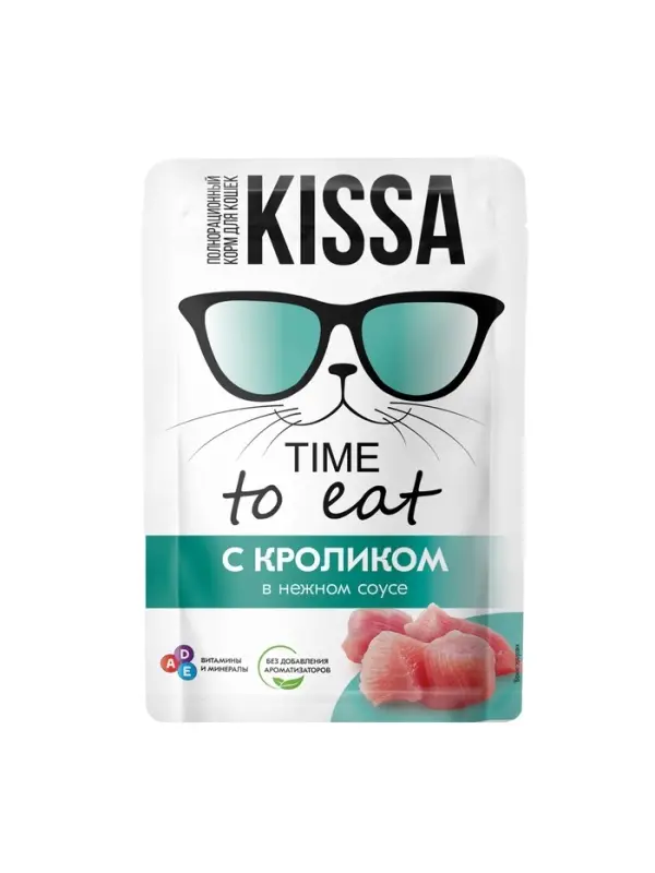 Влажный корм Kissa для кошек, кролик в соусе, 75 г