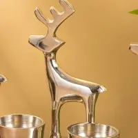 Подсвечник на 4 свечи &laquo;Трио оленей&raquo;, 30&times;9&times;15 см, алюминий