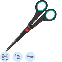 Ножницы Attache 170 мм с пласт. прорезин. ручками, тефл.покр.цв.черн/красн