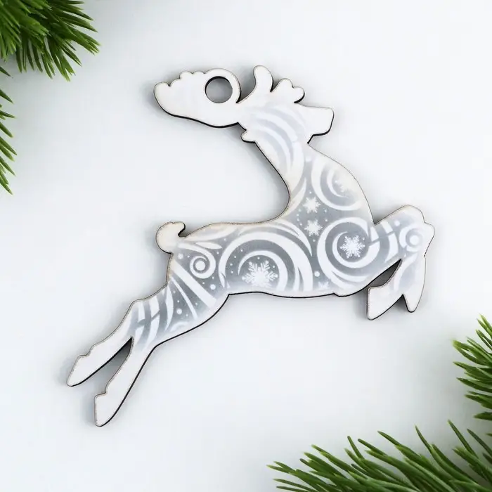 Ёлочная игрушка новогодняя «Олень», на Новый год, 9,5 х 8,9 см Ёлочная игрушка новогодняя «Олень», на Новый год, 9,5 х 8,9 см