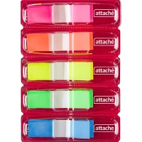 Клейкие закладки пласт. 5цв.по 25л. 12ммх45 Attache' PET-01
