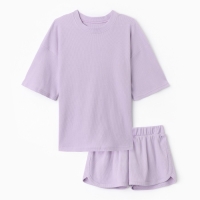Комплект женский (футболка, шорты) KAFTAN Basic line, р. 42, сиреневый