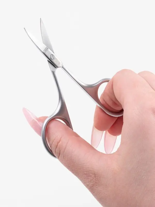 Ножницы маникюрные &laquo;Премиум сатин&raquo;, загнутые, узкие, 9.5 см, на блистере