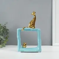 Фигурка керамика &laquo;Кошки-мышки. Квадрат&raquo;, голубой с золотом, 5.2&times;13.5&times;23 см