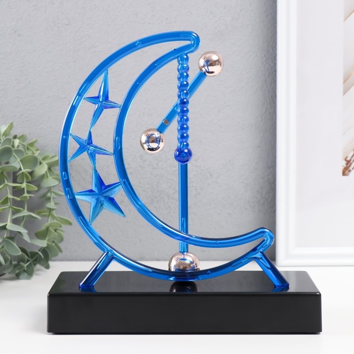 Маятник пластик Маятник пластик "Месяц и звезды" от батареек, синий 21,8х8,8х24,2 см